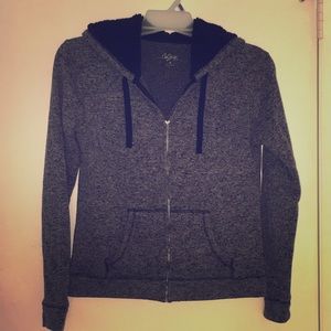 Grey Gray City Streets Hoodie Jacket Medium M